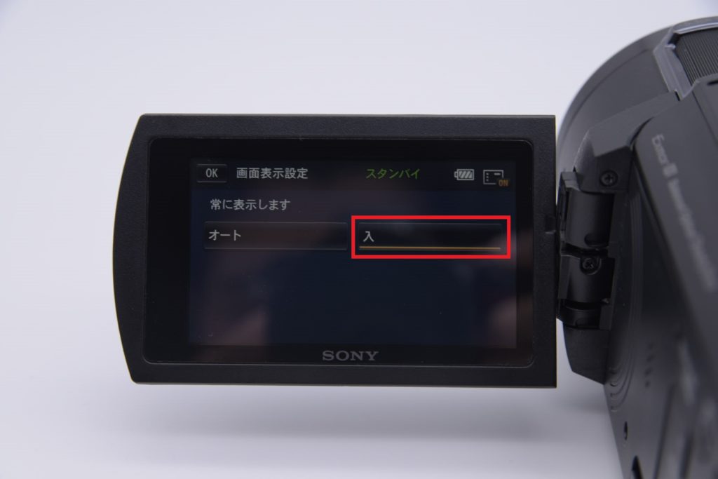FDR-AX45の画面表示設定